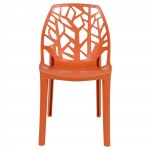 LeisureMod Modern Cornelia Dining Chair, Set of 2, Solid Orange, C18OR2
