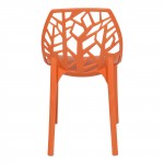 LeisureMod Modern Cornelia Dining Chair, Set of 2, Solid Orange, C18OR2