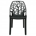 LeisureMod Modern Cornelia Dining Chair, Solid Black, C18SBL