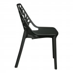 LeisureMod Modern Cornelia Dining Chair, Solid Black, C18SBL