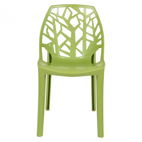 LeisureMod Modern Cornelia Dining Chair, Solid Green, C18SG
