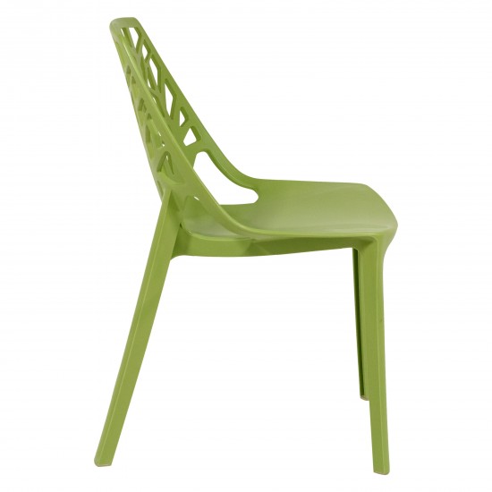 LeisureMod Modern Cornelia Dining Chair, Solid Green, C18SG