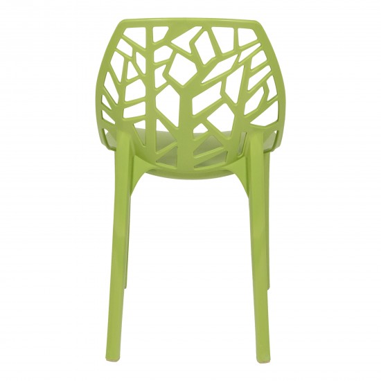 LeisureMod Modern Cornelia Dining Chair, Solid Green, C18SG