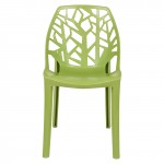 LeisureMod Modern Cornelia Dining Chair, Set of 4, Solid Green, C18SG4