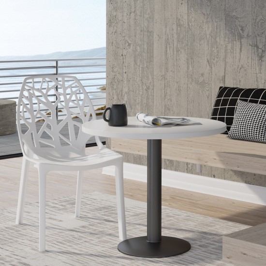 LeisureMod Modern Cornelia Dining Chair, Solid White, C18SW