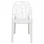 LeisureMod Modern Cornelia Dining Chair, Set of 2, Solid White, C18SW2