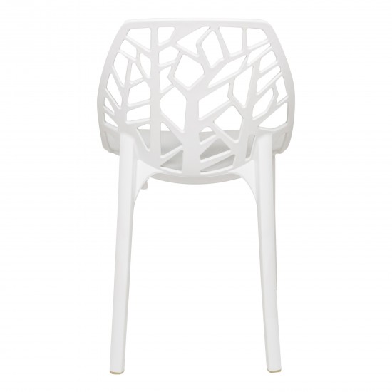 LeisureMod Modern Cornelia Dining Chair, Set of 2, Solid White, C18SW2