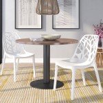LeisureMod Modern Cornelia Dining Chair, Set of 2, Solid White, C18SW2