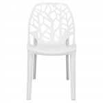 LeisureMod Modern Cornelia Dining Chair, Set of 4, Solid White, C18SW4