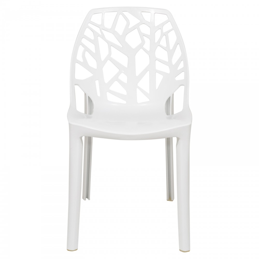 LeisureMod Modern Cornelia Dining Chair, Set of 4, Solid White, C18SW4