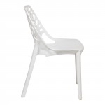 LeisureMod Modern Cornelia Dining Chair, Set of 4, Solid White, C18SW4