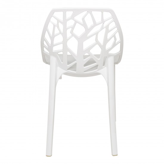 LeisureMod Modern Cornelia Dining Chair, Set of 4, Solid White, C18SW4