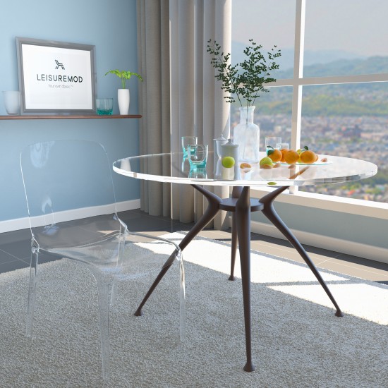 LeisureMod Murray Modern Dining Chair, Clear, MC20CL