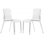 LeisureMod Murray Modern Dining Chair, Set of 2, Clear, MC20CL2