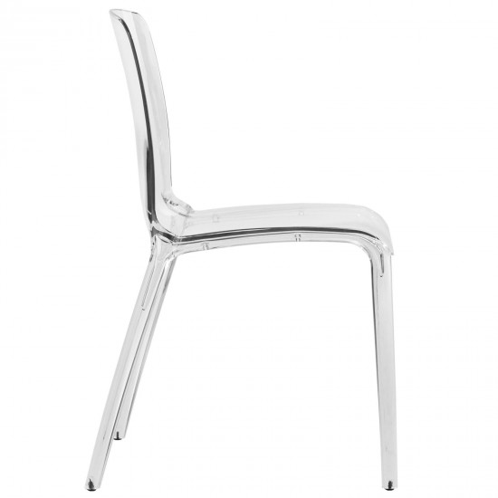 LeisureMod Murray Modern Dining Chair, Set of 4, Clear, MC20CL4