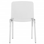 LeisureMod Murray Modern Dining Chair, Set of 4, Clear, MC20CL4