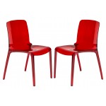 LeisureMod Murray Modern Dining Chair, Set of 2, Red, MC20R2