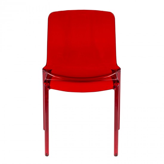 LeisureMod Murray Modern Dining Chair, Set of 2, Red, MC20R2