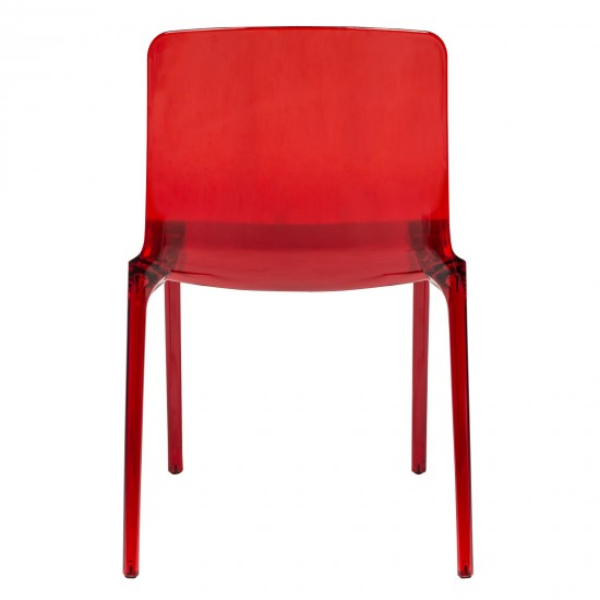 LeisureMod Murray Modern Dining Chair, Set of 2, Red, MC20R2