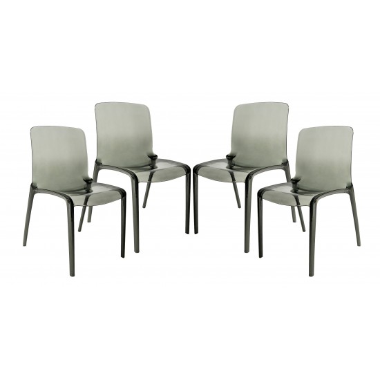 LeisureMod Murray Modern Dining Chair, Set of 4, Black, MC20TBL4