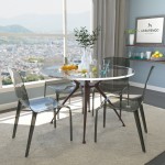 LeisureMod Murray Modern Dining Chair, Set of 4, Black, MC20TBL4