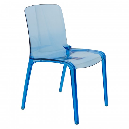 LeisureMod Murray Modern Dining Chair, Transparent Blue, MC20TBU