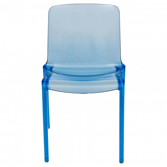 LeisureMod Murray Modern Dining Chair, Transparent Blue, MC20TBU