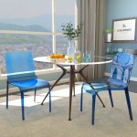 LeisureMod Murray Modern Dining Chair, Set of 2, Transparent Blue, MC20TBU2