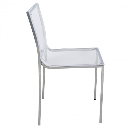 LeisureMod Modern Almeda Acrylic Dining Chair, Clear, ACR19CL