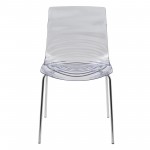 LeisureMod Astor Water Ripple Design Dining Chair, Clear, AC20CL