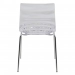 LeisureMod Astor Water Ripple Design Dining Chair, Clear, AC20CL