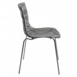 Astor Water Ripple Design Dining Chair Set of 2, Transparent Black, AC20TBL2