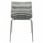 Astor Water Ripple Design Dining Chair Set of 2, Transparent Black, AC20TBL2