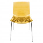 LeisureMod Astor Water Ripple Design Dining Chair, Transparent Orange, AC20OR