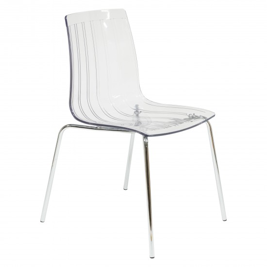 LeisureMod Ralph Dining Chair in Clear, Clear, RP20CL