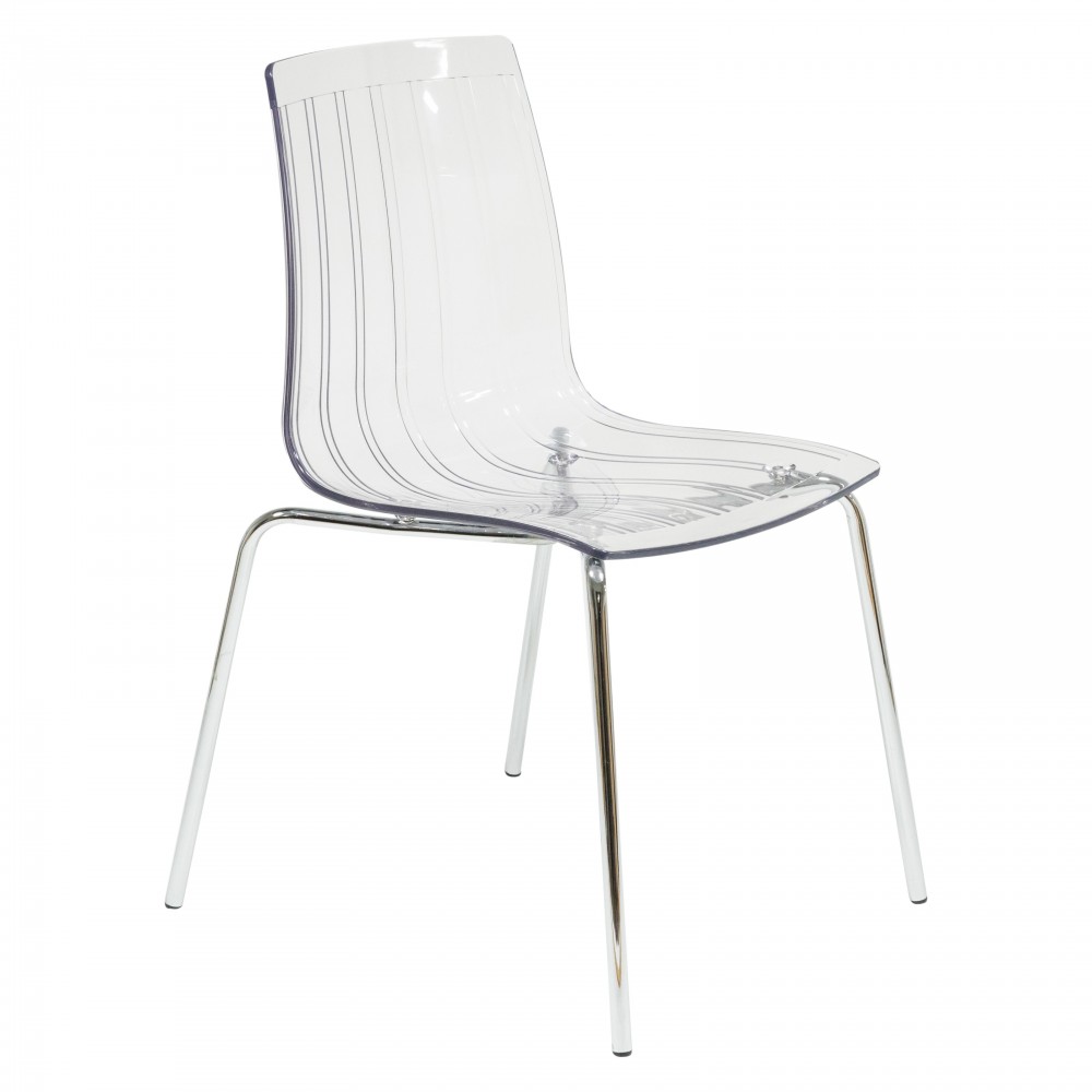 LeisureMod Ralph Dining Chair in Clear, Clear, RP20CL