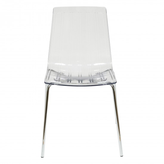 LeisureMod Ralph Dining Chair in Clear, Clear, RP20CL