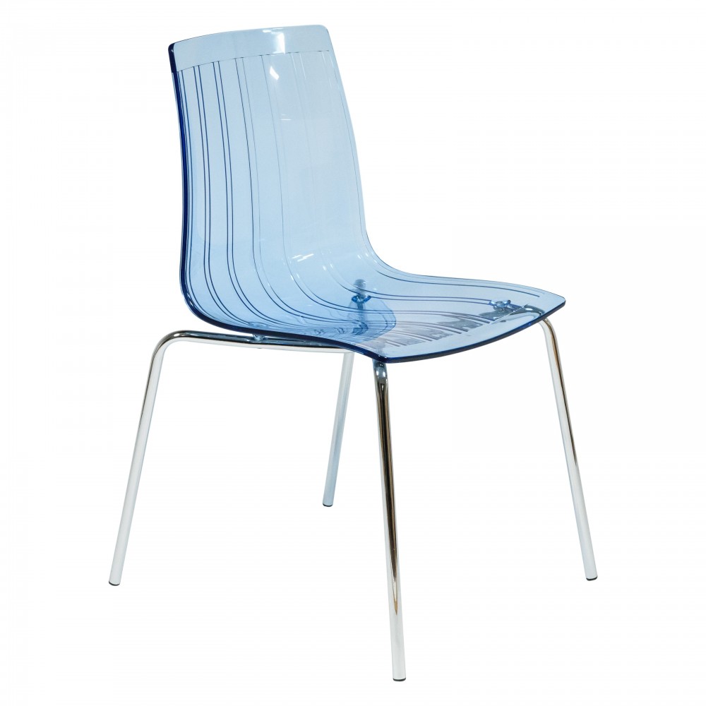 LeisureMod Ralph Dining Chair in Transparent Blue, Transparent Blue, RP20TBU LeisureMod Ralph Dining Chair in Transparent Blue, Transparent Blue, RP20TBU
