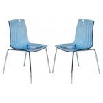 Ralph Dining Chair in Transparent Blue, Set of 2, Transparent Blue, RP20TBU2