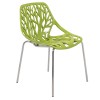 LeisureMod Modern Asbury Dining Chair w/ Chromed Legs, Green, AC16G