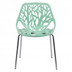 LeisureMod Modern Asbury Dining Chair w/ Chromed Legs, Mint, AC16MT