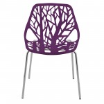 LeisureMod Modern Asbury Dining Chair w/ Chromed Legs, Set of 4, Purple, AC16PR4