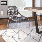 LeisureMod Modern Asbury Dining Chair w/ Chromed Legs, Taupe, AC16TP