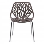 LeisureMod Modern Asbury Dining Chair w/ Chromed Legs, Taupe, AC16TP