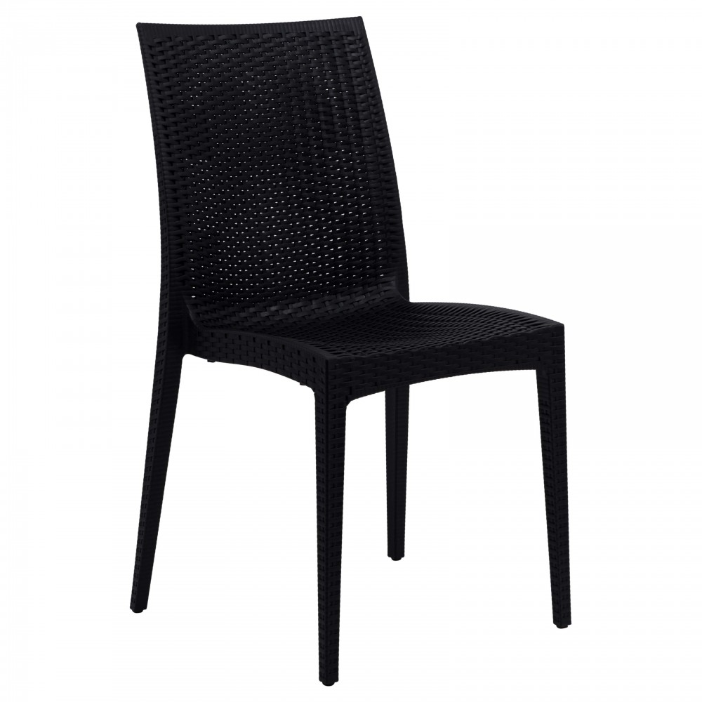 LeisureMod Weave Mace Indoor/Outdoor Dining Chair (Armless), Black, MC19BL LeisureMod Weave Mace Indoor/Outdoor Dining Chair (Armless), Black, MC19BL