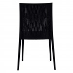 LeisureMod Weave Mace Indoor/Outdoor Dining Chair (Armless), Black, MC19BL