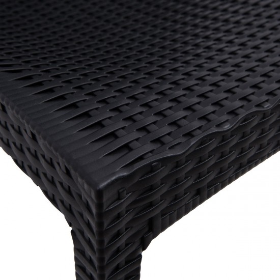 LeisureMod Weave Mace Indoor/Outdoor Dining Chair (Armless), Black, MC19BL