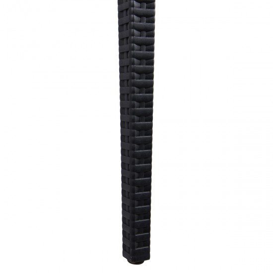LeisureMod Weave Mace Indoor/Outdoor Dining Chair (Armless), Black, MC19BL