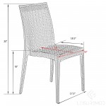 LeisureMod Weave Mace Indoor/Outdoor Dining Chair (Armless), Black, MC19BL