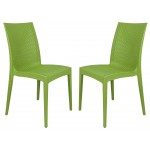 Weave Mace Indoor/Outdoor Dining Chair (Armless), Set of 2, Green, MC19G2